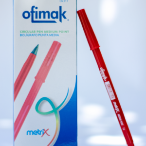LAPICERO COLOR ROJO PUNTA 1.0MM METRIX OFIMAK OK120