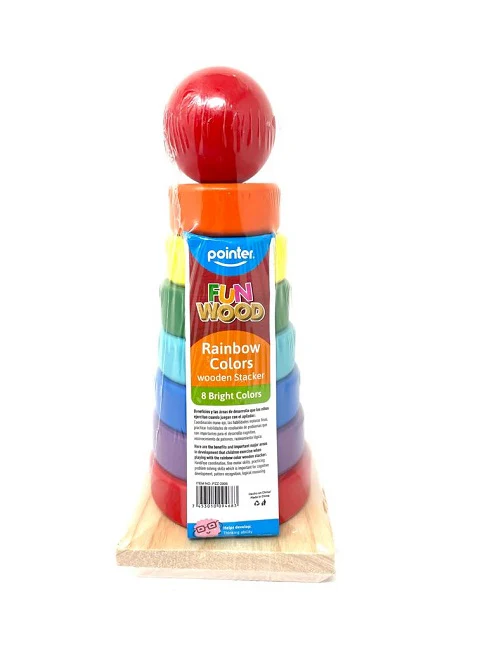 JUEGO DIDACTICO DE ANILLOS MADERA DE 8 COLORES - Image 2