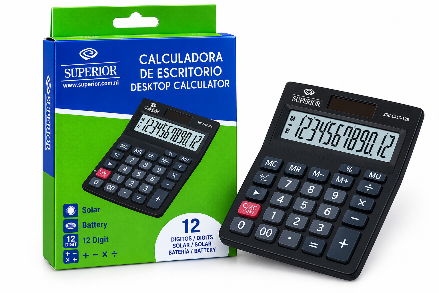 CALCULADORA SUPERIOR DE 12 DIGITOS SUP C-MX-12B